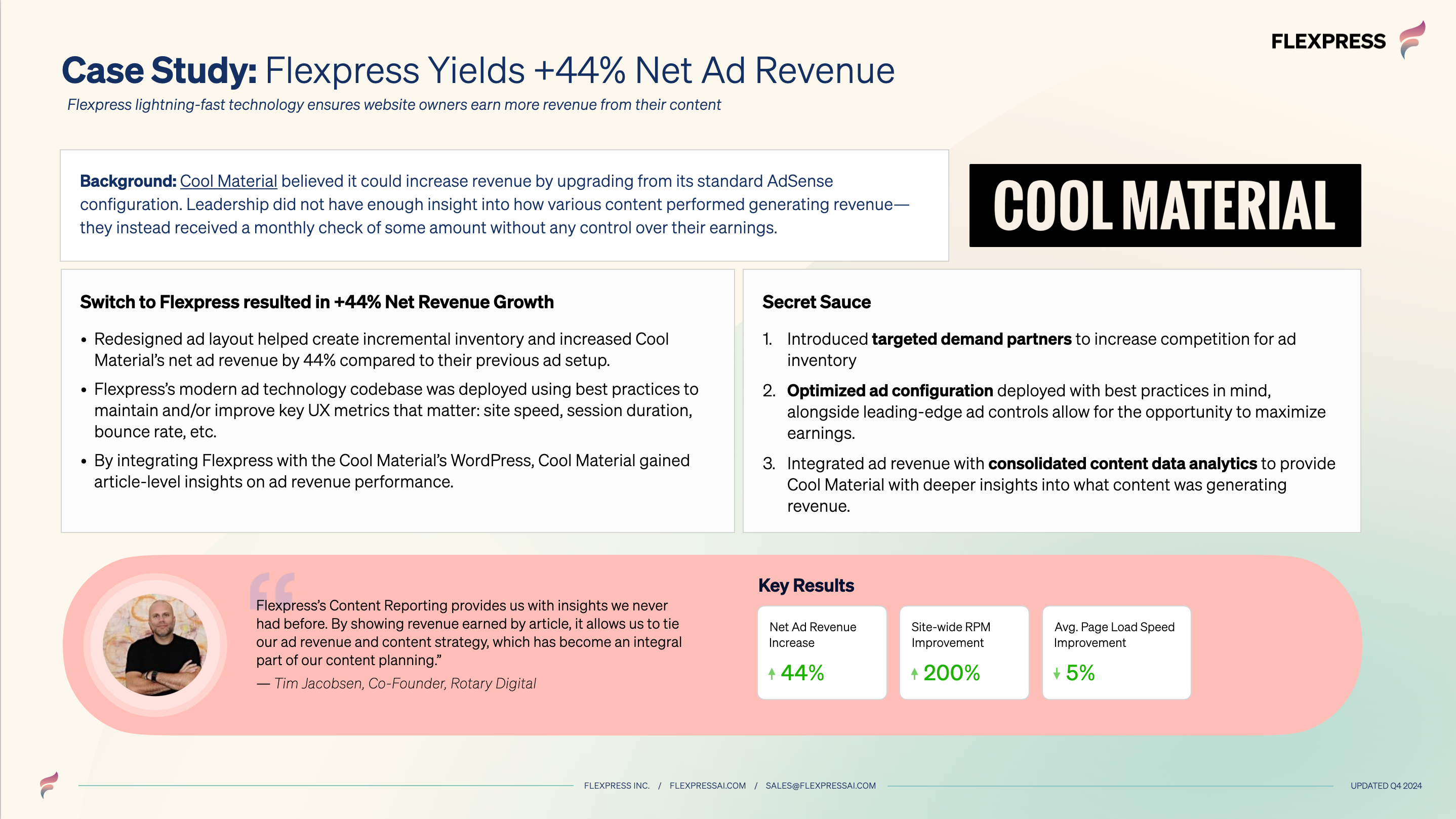 Case Study: Flexpress Yields +44% Net Ad Revenue